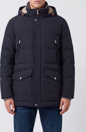 Brunello Cucinelli Short Water-Repellent Nylon Parka with Removable Hood