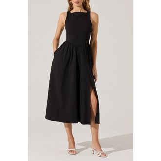 ASTR the Label Bow Back A-Line Dress in Black at Nordstrom, Size X-Large