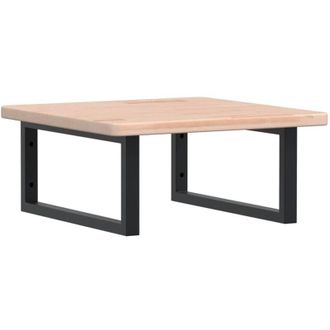 vidaXL Estante De Lavabo De Pared De Acero Y Madera Maciza De Roble Vidaxl