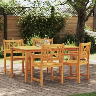 vidaXL Conjunto De Comedor De Jard&iacute;n 5 Pcs Marr&oacute;n Vidaxl