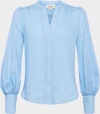 L'agence Kiera Ladder-Trim Blouse