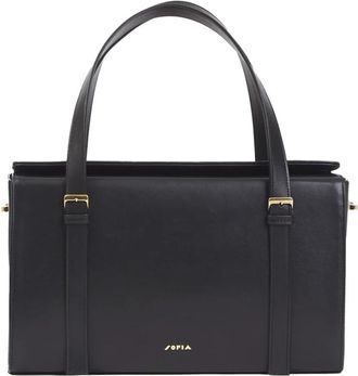 Vix Belmondo Satchel Tas - Dames - Handtassen - Zwart - ONE Size - Leer - Tassen