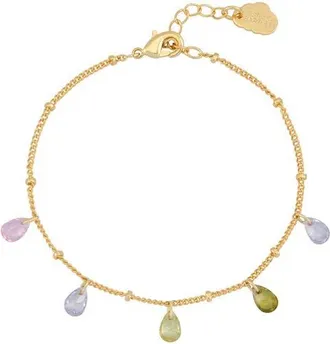 Estella Bartlett Multi Cubic Zirconia Drop Bracelet in Gold at Nordstrom
