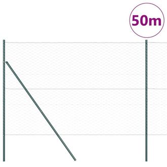 Berkfield Home Hexagon Fence Green 1.6x50 m Steel