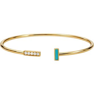 Argento Vivo Faux Turquoise Open Cuff Bracelet in Gold at Nordstrom