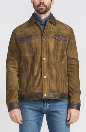 Flynt Distressed Leather Jacket in Toffee at Nordstrom Rack, Size X-Large