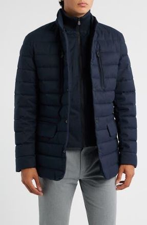 Save The Duck Felipe Water Resistant Quilted Jacket in Navy Blue Melange at Nordstrom Rack, Size Xx-Large