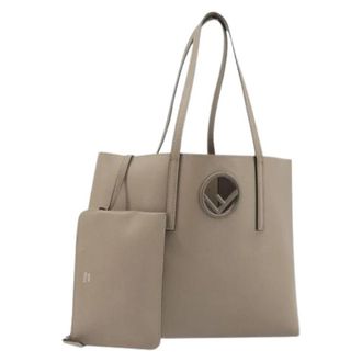 Fendi Pre-owned Vintage Leren Tote Bag - Dames - Vintage Shopper - Beige - ONE Size - Leer - Vintage