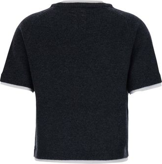 Semicouture Womens Knit Sweater Aida Popeline Cashmere Grey Wool Tops Top