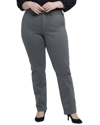 NYDJ Nydj Plus Marilyn Vine Leaf Straight Leg Jean