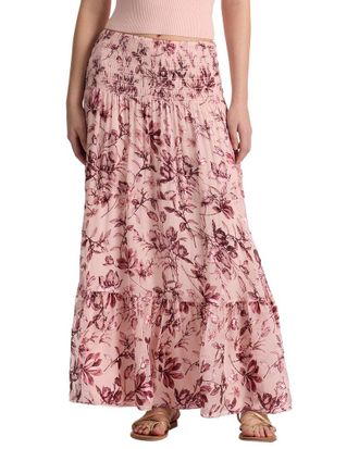 Alice & Olivia Alice + Olivia Stevie Silk-Blend Midi Skirt