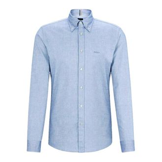 HUGO BOSS H Roan BD Shirt - Heren - Zakelijke Overhemden - Blauw - XL - Leer - Overhemden