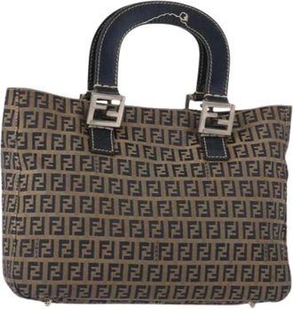 Fendi Pre-owned Handbags, female, Blue, Size: ONE SIZE Pre-owned Canvas Handbag