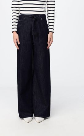 Semicouture Jeans wide-leg in denim con coulisse
