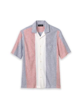 Paul Fredrick Linen Blend Stripe Casual Shirt
