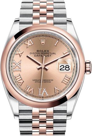 Rolex Datejust 36 Automatic Pink Diamond Dial Mens Steel and 18K Everose Gold Jubilee Watch 126201PKRDJ