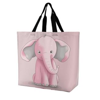 Generic Elephant Tote Bag Reusable Shopper Bag Waterproof Tote Bags For Work Picnic College