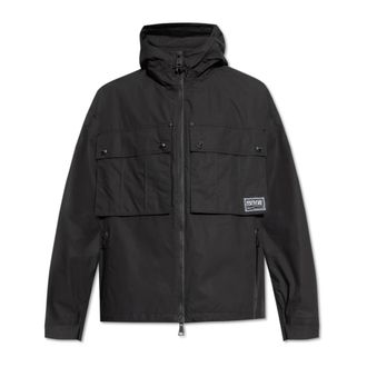 Versace Jeans Couture Jassen, Heren, Zwart, L, Katoen, Hooded Jacket