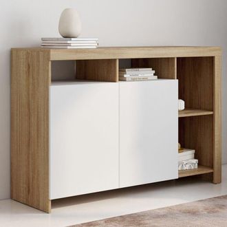 IDMarket Aparador Malo 110 Cm, Madera Y Puertas Blancas