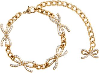 Self Portrait Crystal Bow Bracelet - Dames - Armbanden - Geel - ONE Size - Accessoires