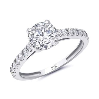 MAX + STONE 10k Yellow or White Gold 1.2 Carat Cubic Zirconia Engagement or Anniversary Ring