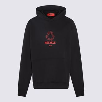 424 Black And Red Cotton Blend Sweatshirt