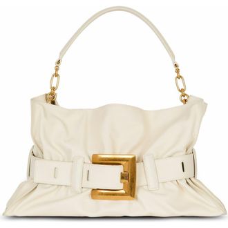 Balmain Medium Anthem Shoulder Bag In Leather in White at Nordstrom