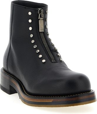 Alexander McQueen Mens Black Calfskin Ankle Boots