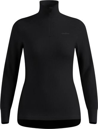 Odlo Maglia a collo alto Active Warm con zip corta - - Sport - Donna - Nero - S