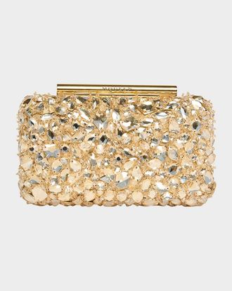 Alexander McQueen Bead & Crystal T-Bar Clutch Bag