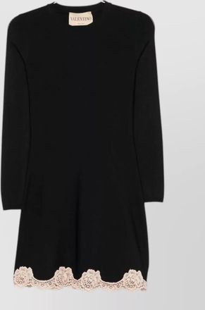 Valentino floral lace trim mini dress