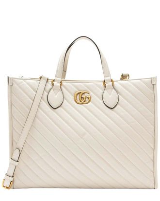 Gucci Diagonal Matelass&eacute; Gg Marmont Tote (Authentic Pre-Loved)