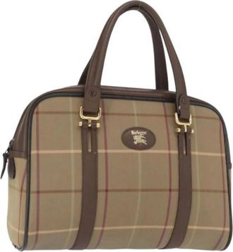 Burberry Pre-owned Handbags, female, Beige, Size: ONE SIZE Pre-owned Canvas Handbag