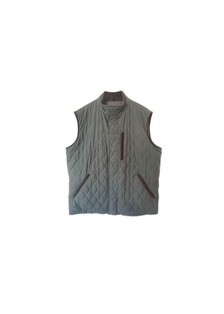 Loro Piana Green quilted polyester & cashmere reversible gilet Size L