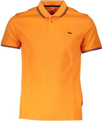 Harmont & Blaine Mens Polo Shirt Short Sleeve Cotton - Orange - Size Large