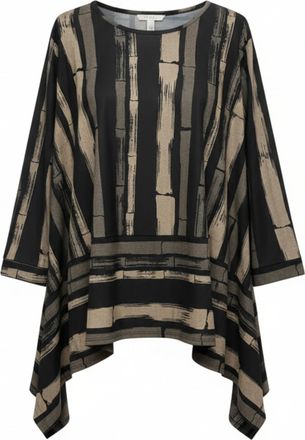 Generic Women Tunic Tops Loose Fit - Oversized Flowy Poncho Blouse for Women, Abstract Print Batwing Sleeve Casual Dressy Top with Asymmetrical Hem (UK, Numer