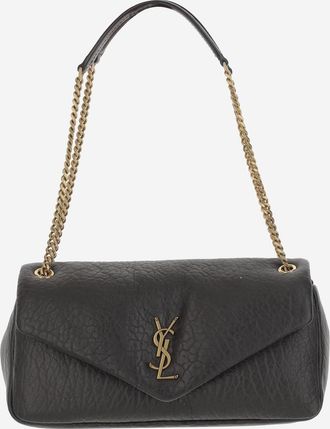 Saint Laurent Womens Calypso Medium Leather Bag Black Lambskin Shoulder