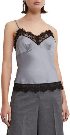 ottod'Ame Viscose Top With Lace in Grey at Nordstrom, Size 48 It