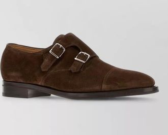 John Lobb suede monk shoes