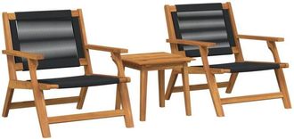 vidaXL Garden Chairs with Table 3 pcs Black 45 x 45 x 40 cm Vidaxl