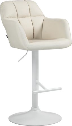 Clp Taburete De Bar Natoma En Polipiel Crema Metal Blanco Mate