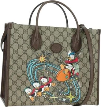 Gucci Pre-owned Vintage Tote Bag - Dames - Vintage Shopper - Beige - ONE Size - Leer - Vintage
