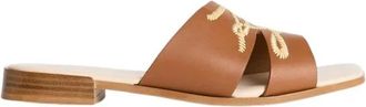 Karl Lagerfeld Schoenen, Dames, Bruin, 37 EU, Leer, Petalo Slide