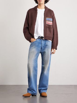 Cherry Los Angeles + Wrangler Logo-Appliqued Embroidered Cotton Zip-Up Jacket