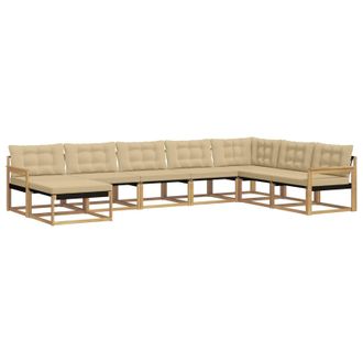 vidaXL Conjunto De Sof&aacute;s De Exterior Con Coj&iacute;n 8 Pcs Y Beige Vidaxl