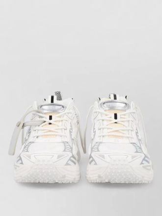 Off-white mesh panel sneakers pull tab rubber sole