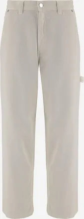 Haikure Womens Ribbed Cotton Velvet Trousers Ivory