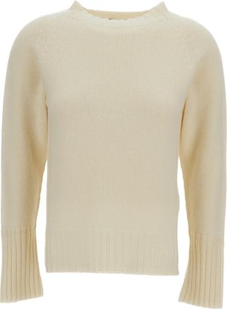 Drumohr Cream Raglan Cashmere Mock-Neck Sweater