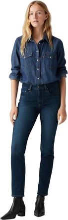 Levi's Dames/Dames Hoog Rechte Jeans (Blauw)