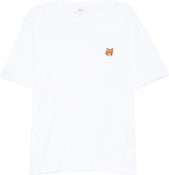 Maison Kitsun&eacute; Witte Ronde Hals Korte Mouwen T-shirt - Heren - T-shirts - Wit - S - Katoen - Tops